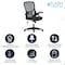 Flash Furniture Office Chair, Mesh, Dark Gray HL-0016-1-BK-DKGY-GG - alternate 2